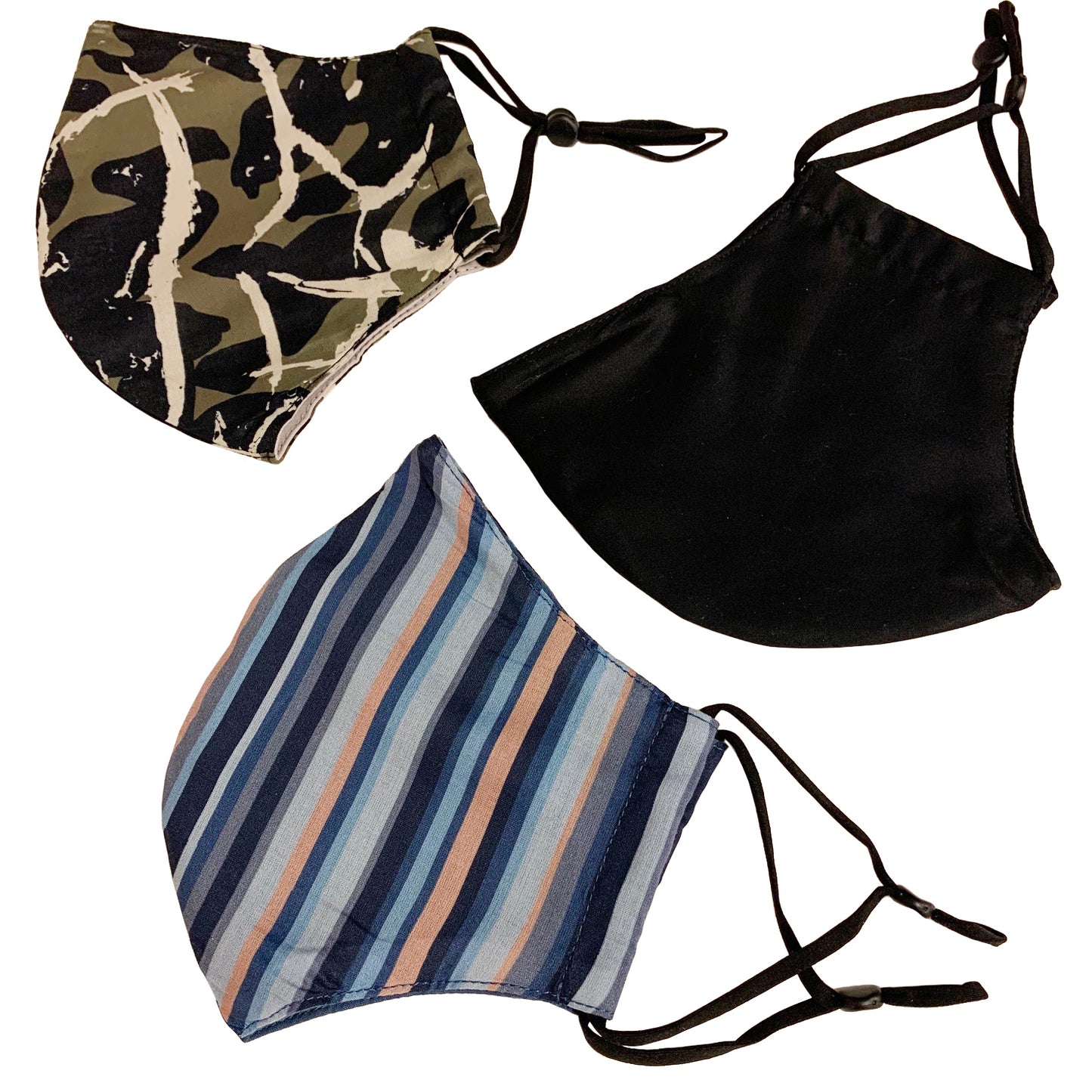 Face Mask in Cotton with 3 masculine prints