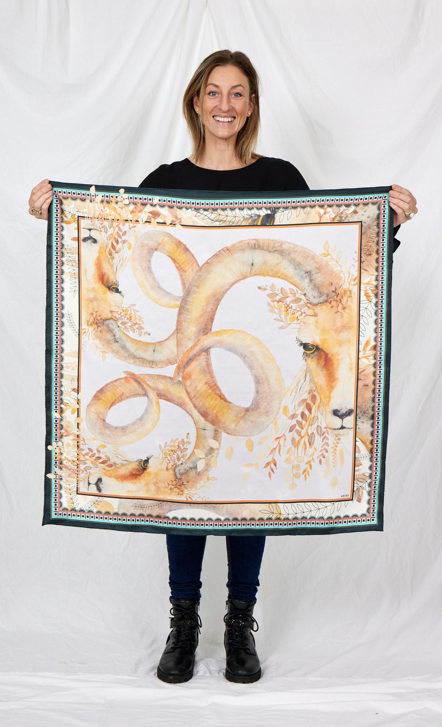 ARIES ZODIAC Silk Scarf / BELLA & VOSS