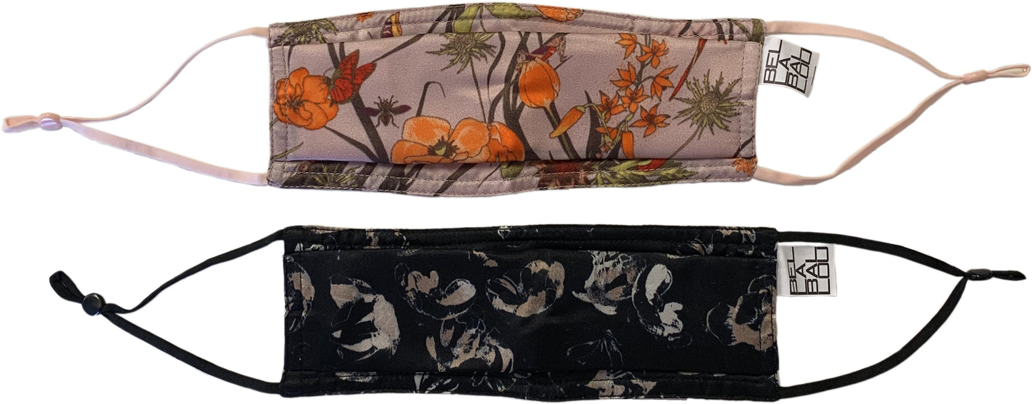 Mundstück aus Seide/Baumwolle mit 2 femininen Prints